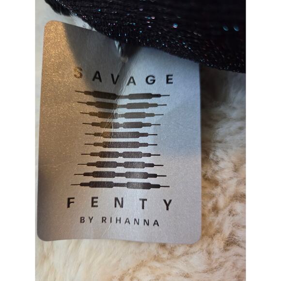 NWT Savage X Fenty - Rihanna Knit Black Shimmer Sleeveless Romper sz M - Picture 3 of 6